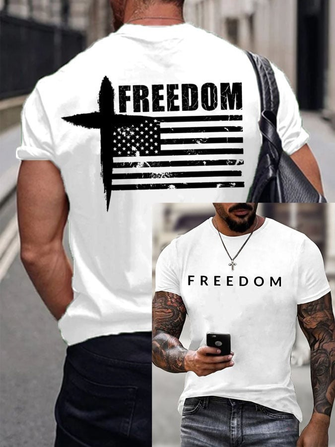 Red Charlie Kirk Day Freedom Tee Shirt Faith American Flag Wear Red On October 14 Birthday - Image 2