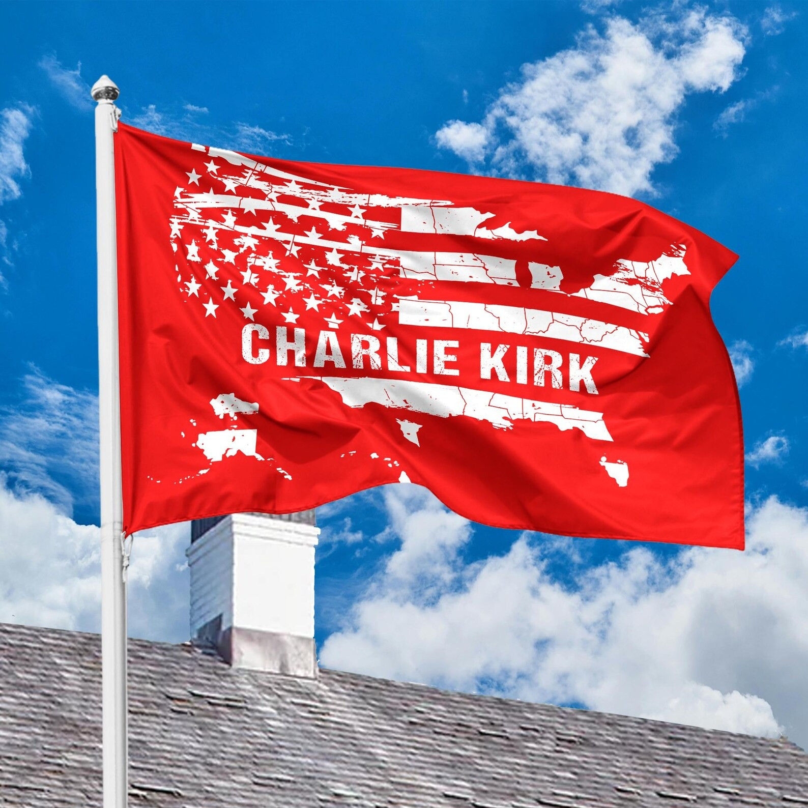 Red Charlie Kirk Freedom Flag Honor October 14Th Charlie Kirk Day Merch Tribute Decorations