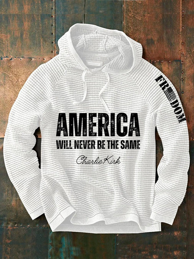 Red Charlie Kirk Freedom Hoodie America I Will Never Be The Same Wear Red For Oct 14 Day - Image 3