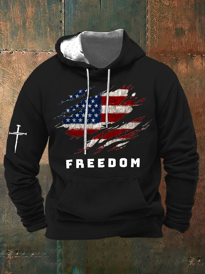 Red Charlie Kirk Freedom Hoodie American Flag RIP Charlie Kirk Memorial Apparel For Sale - Image 2