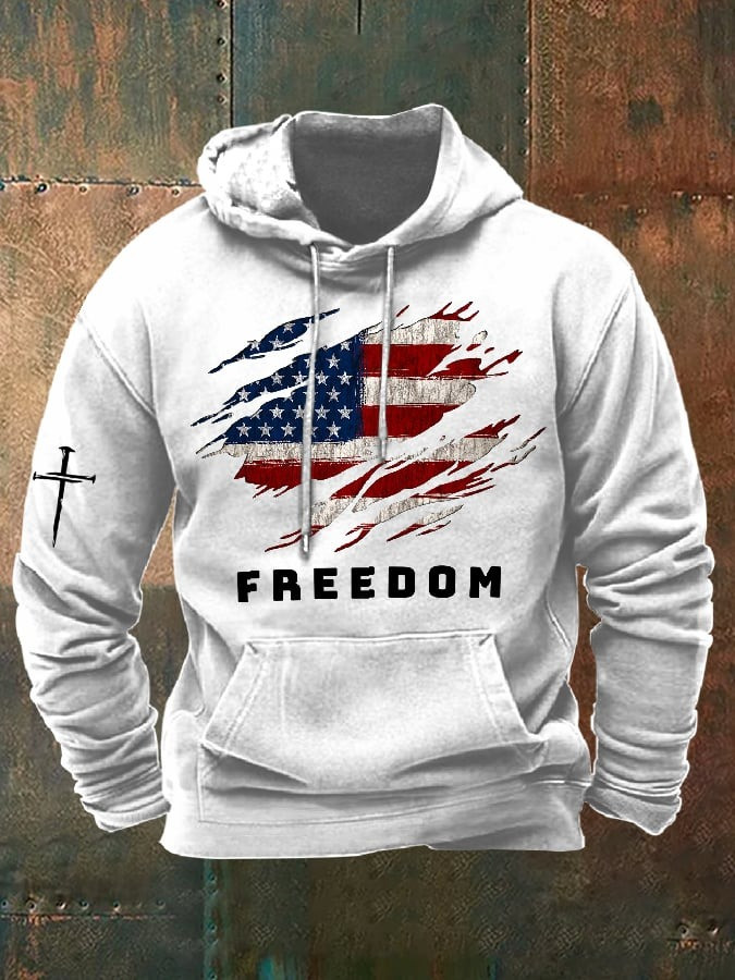 Red Charlie Kirk Freedom Hoodie American Flag RIP Charlie Kirk Memorial Apparel For Sale