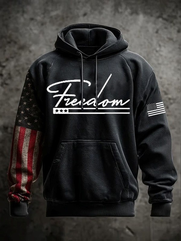Red Charlie Kirk Freedom Hoodie American Flag Wear Red For Charlie Kirk Day October 14