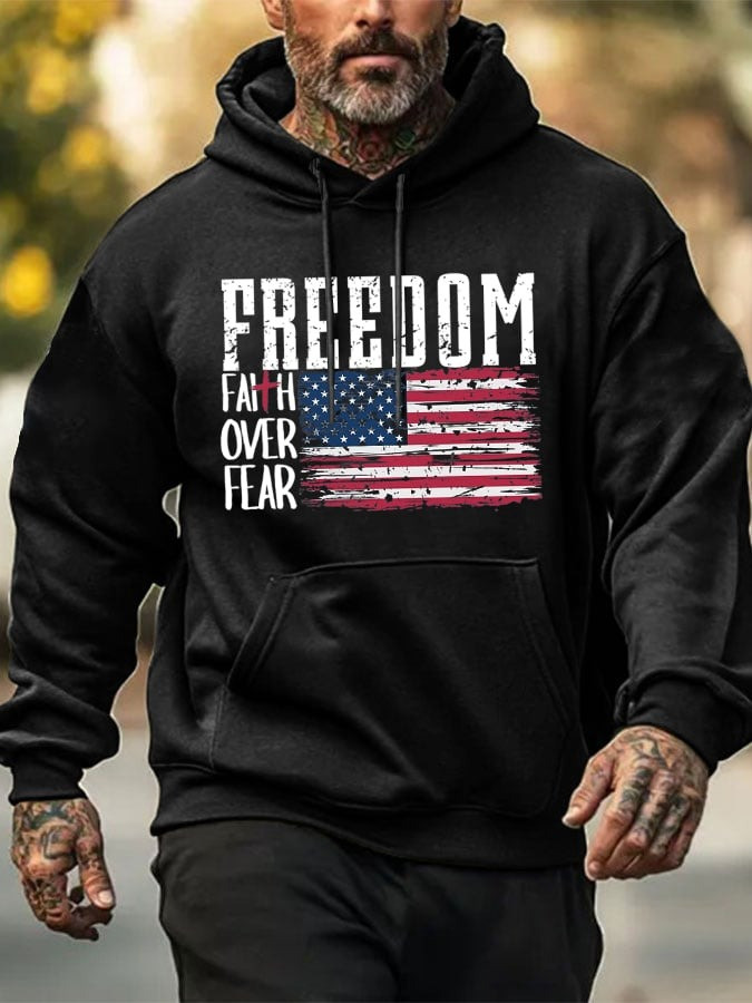 Red Charlie Kirk Freedom Hoodie Faith Over Fear Turning Point USA TPUSA Merch Apparel - Image 3