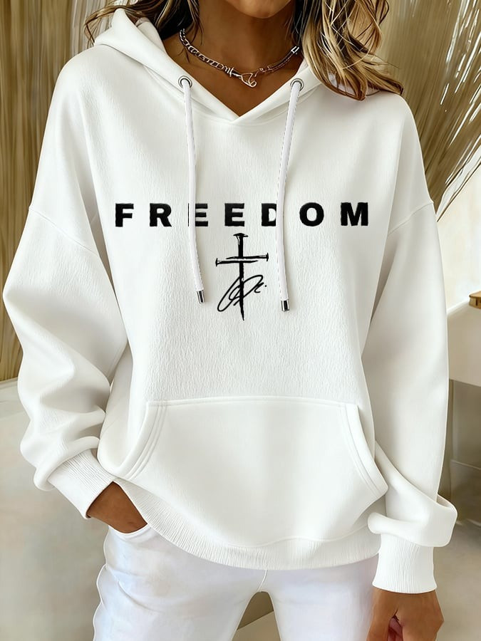 Red Charlie Kirk Freedom Hoodie Signed Rest In Peace Charlie Kirk Clothing Merch For Sale - Image 2