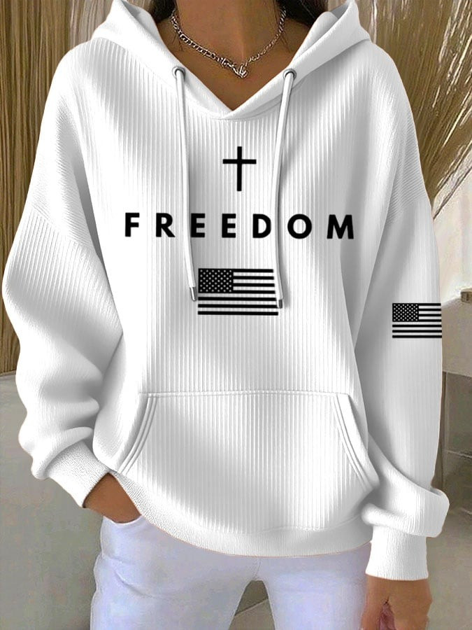 Red Charlie Kirk Freedom Hoodie Women's October 14 Day Tribute Remembrance For CK Merch - Image 2