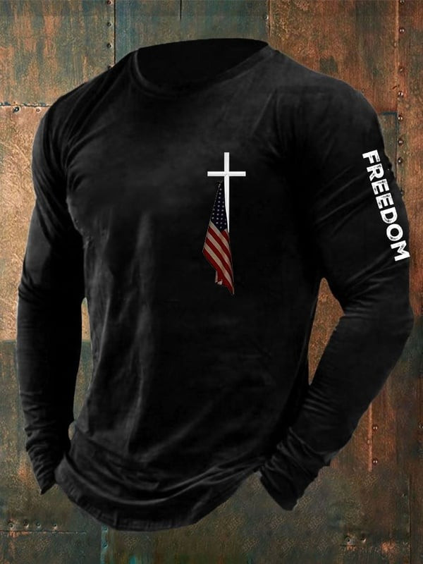 Red Charlie Kirk Freedom Long Sleeve Shirt Turning Point USA October 14 Charlie Kirk Day - Image 2