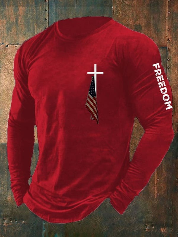 Red Charlie Kirk Freedom Long Sleeve Shirt Turning Point USA October 14 Charlie Kirk Day