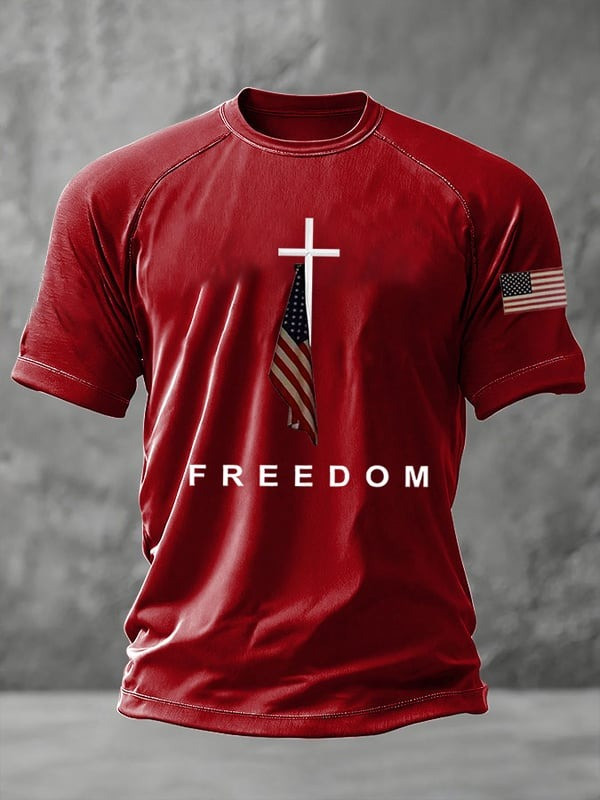 Red Charlie Kirk Freedom Shirt American Flag RIP Charlie Kirk Memorial Tee Shirts For Sale - Image 2