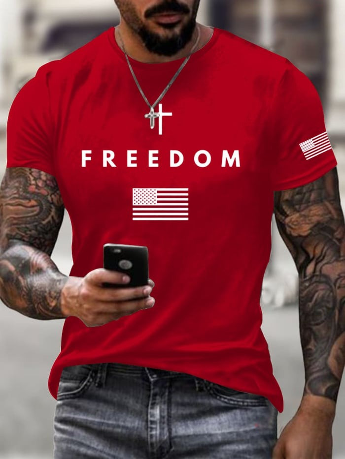 Red Charlie Kirk Freedom Shirt American Flag TPUSA Merch Wear Red On October 14 Day Tee - Image 2