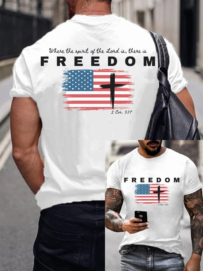 Red Charlie Kirk Freedom Shirt Where The Spirit of The lord Is There Is Freedom Faith Tee - Image 2