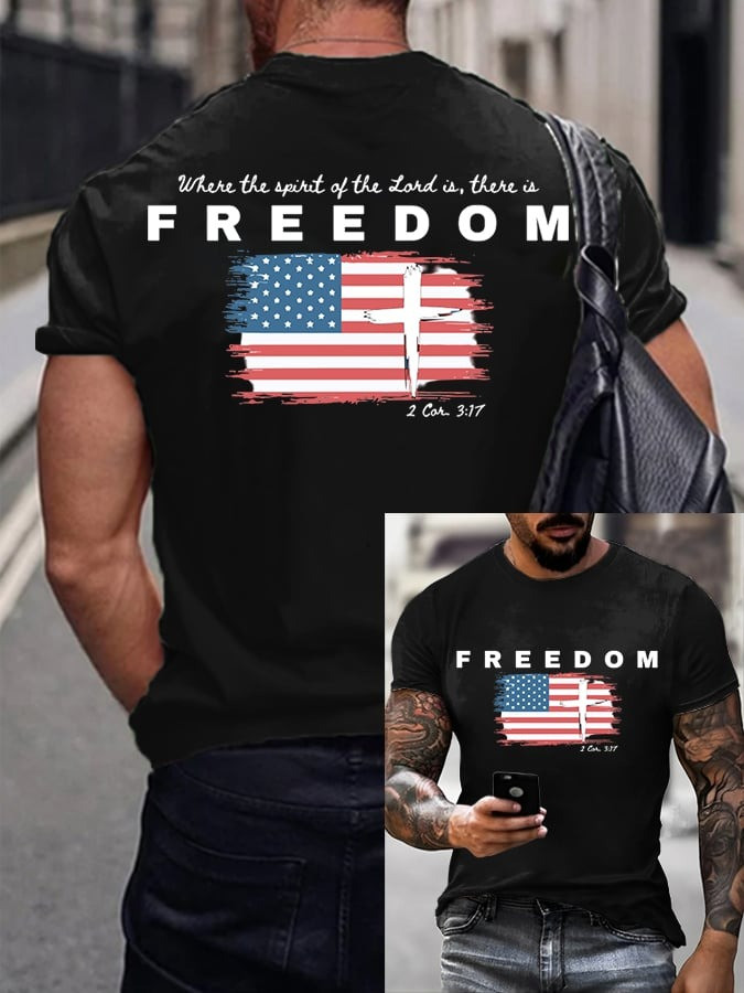 Red Charlie Kirk Freedom Shirt Where The Spirit of The lord Is There Is Freedom Faith Tee