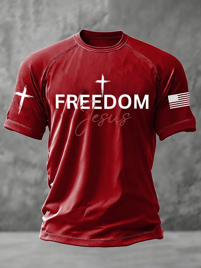 Red Charlie Kirk Freedom Tee Shirt Jesus Faith Cross Wear Red For Charlie Kirk Day Memorial - Image 2