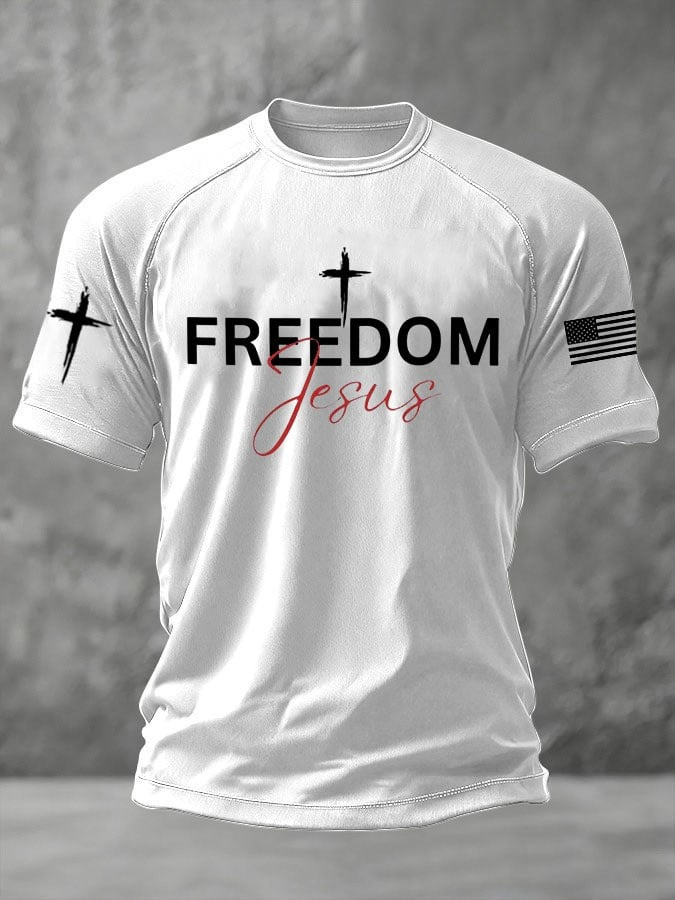 Red Charlie Kirk Freedom Tee Shirt Jesus Faith Cross Wear Red For Charlie Kirk Day Memorial - Image 3