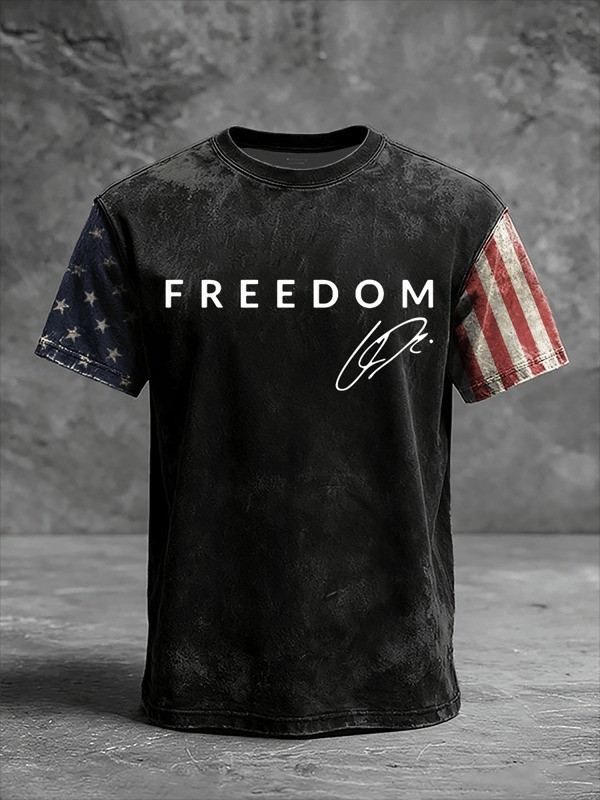 Red Charlie Kirk Freedom Tee Shirt Signed Wear Red Day Clothes Charlie Kirk Memorial Merch