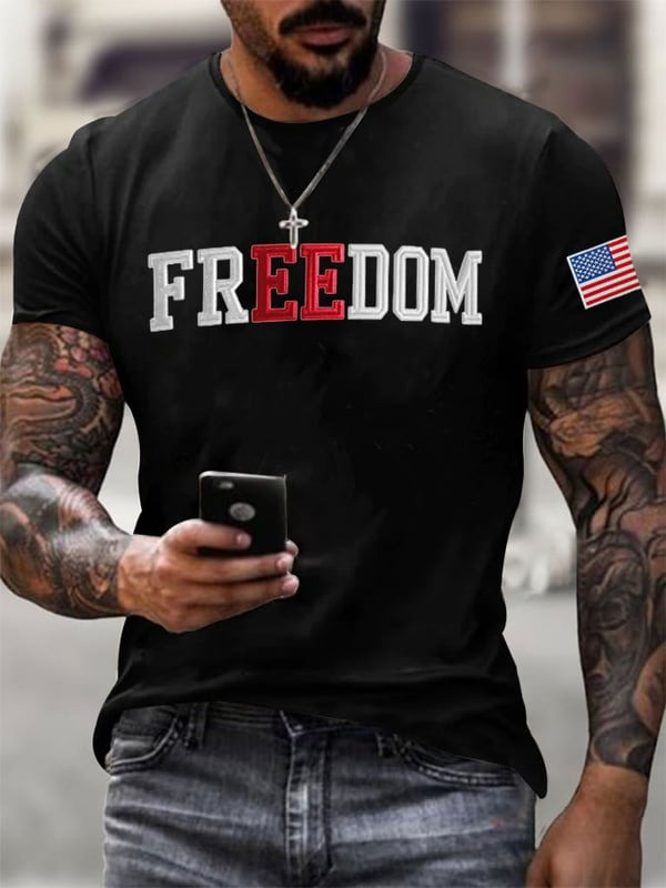 Red Charlie Kirk Freedom Tee Shirt Wear Red For Charlie Kirk Day Oct 14 Memorial Merch - Image 2