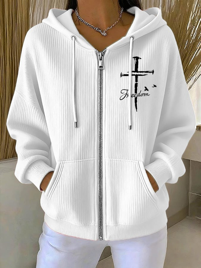 Red Charlie Kirk Freedom Zip Hoodie Wear Red Day 2025 National Charlie Kirk Day Clothing - Image 2