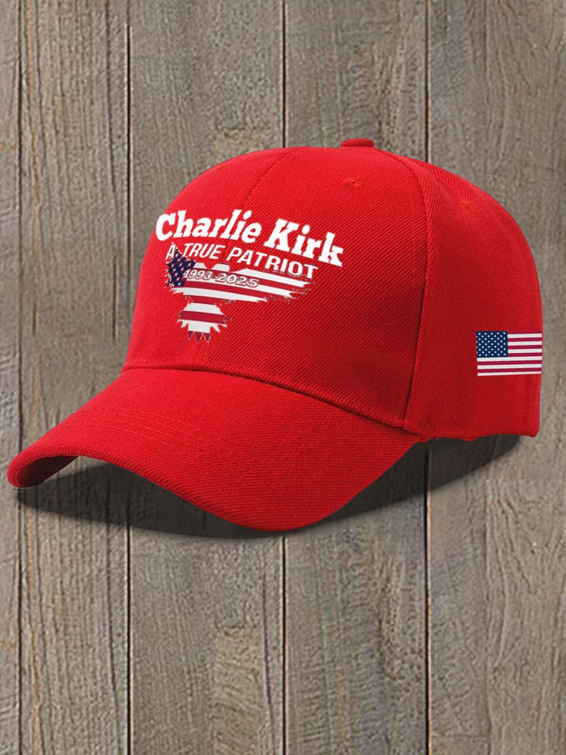 Red Charlie Kirk Hat A True Patriot Memorial Baseball Cap Wear Red For Charlie Kirk Day 2025 - Image 3