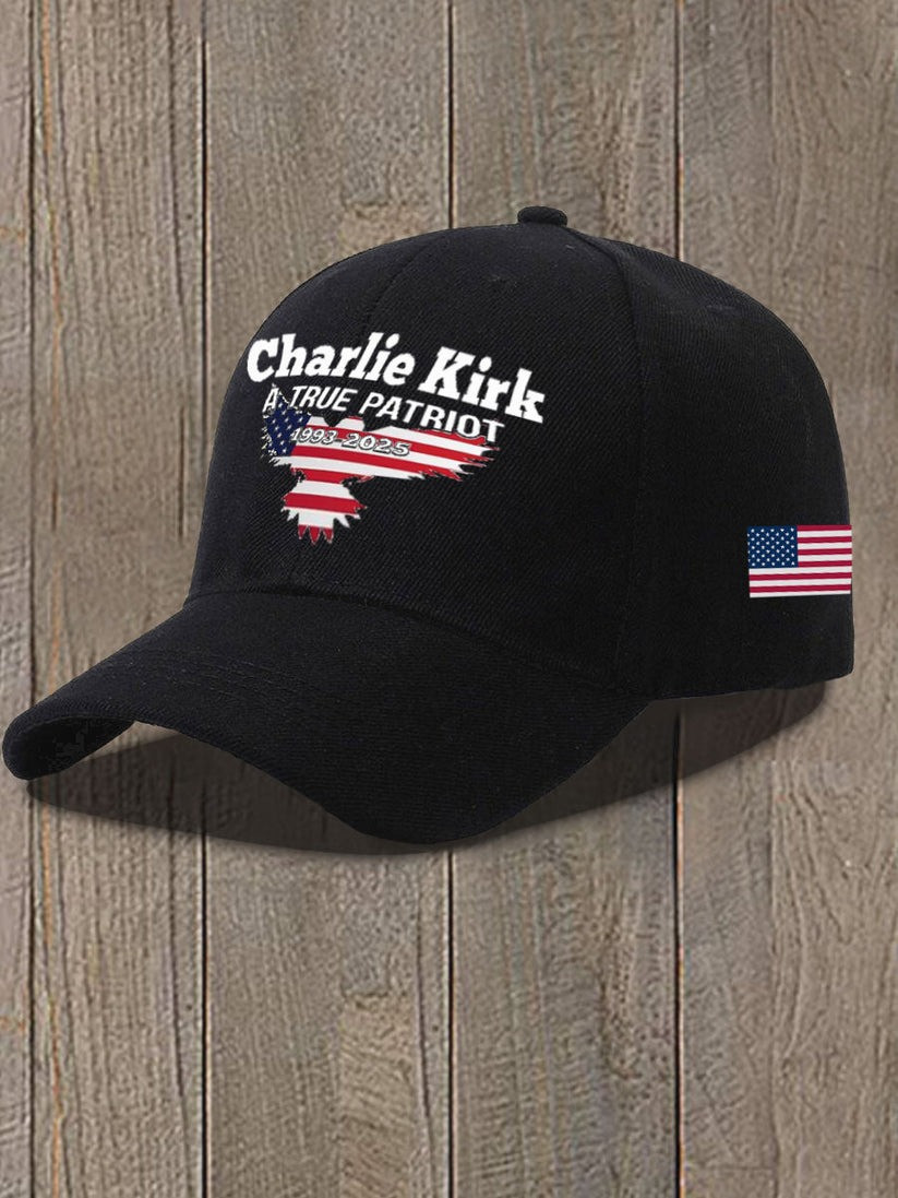 Red Charlie Kirk Hat A True Patriot Memorial Baseball Cap Wear Red For Charlie Kirk Day 2025 - Image 2
