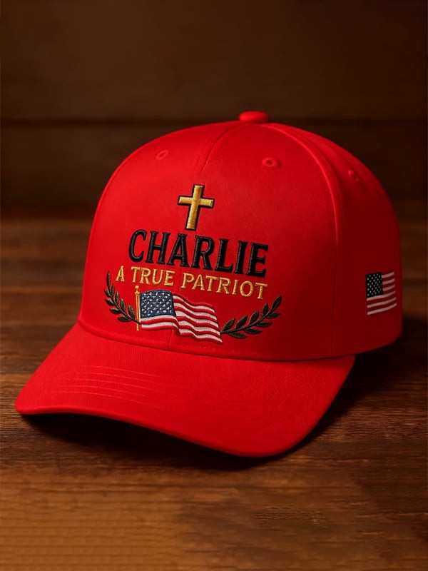 Red Charlie Kirk Hat A True Patriot Memorial Trump October 14 His Birthday Supporters Merch