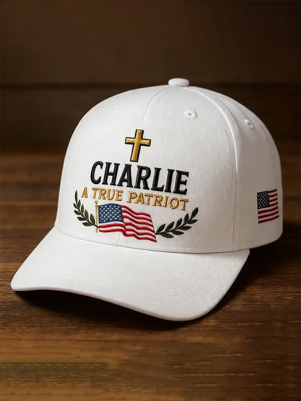 Red Charlie Kirk Hat A True Patriot Memorial Trump October 14 His Birthday Supporters Merch - Image 2