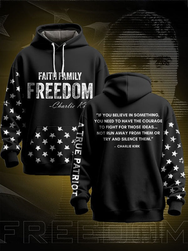 Red Charlie Kirk Hoodie Faith Family Freedom If You Believe In Something October 14 Merch