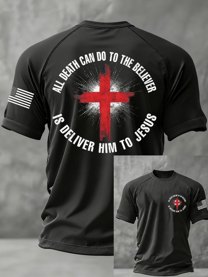 Red Charlie Kirk Memorial Shirt All Death Can Do To The Believer Is Deliver Him To Jesus