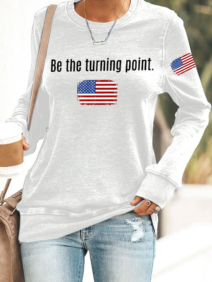Red Charlie Kirk TPUSA Sweatshirt Be The Turning Point The Charlie Kirk Show Merch