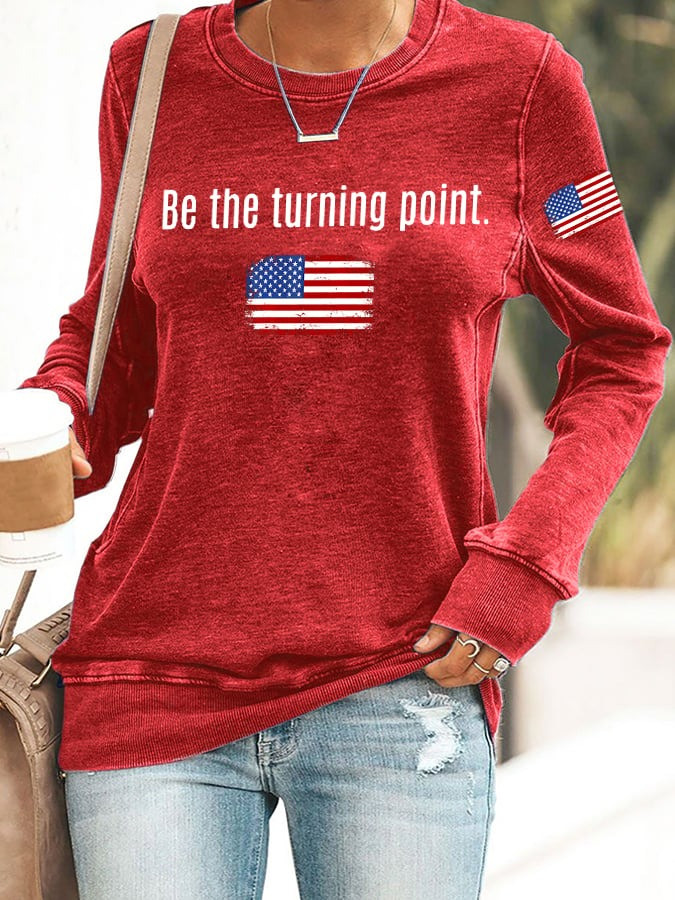 Red Charlie Kirk TPUSA Sweatshirt Be The Turning Point The Charlie Kirk Show Merch - Image 2