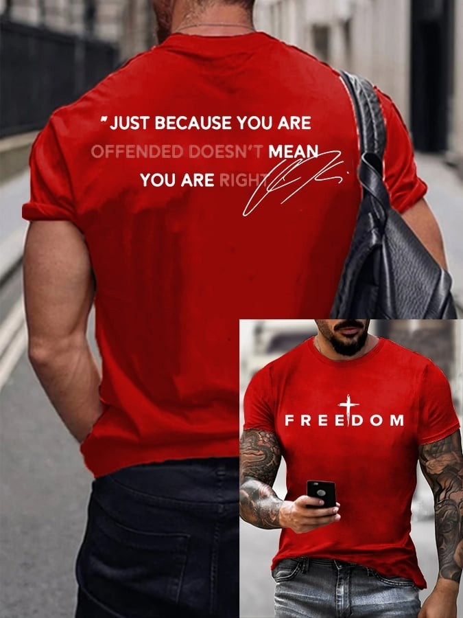 Red Freedom Charlie Kirk Day Shirt Just Because You Are Offended Doesn't Mean You Are Right