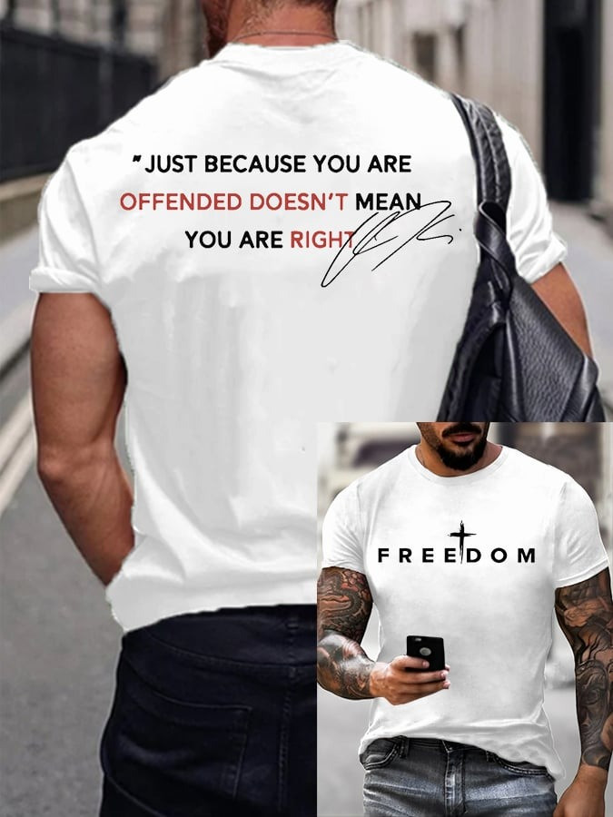 Red Freedom Charlie Kirk Day Shirt Just Because You Are Offended Doesn't Mean You Are Right - Image 2