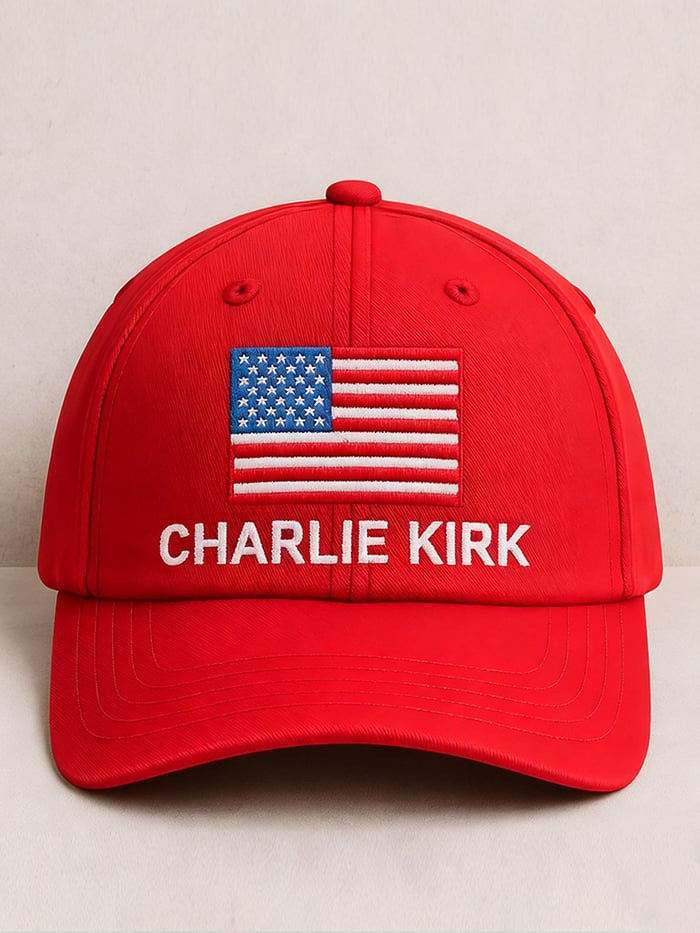 Red Freedom Charlie Kirk Hat American Flag Turning Point TPUSA Tribute Commemorative Cap - Image 2
