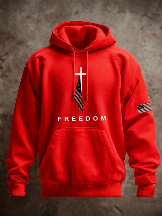 Red Freedom Charlie Kirk Hoodie Memorial Charlie Kirk Funeral Merch Wear Red Day 2025 - Image 2
