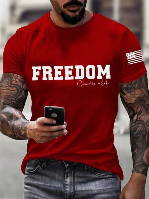 Red Freedom Charlie Kirk Memorial Shirt October 14 Birthday Tribute Gifts For Supporters - Image 2