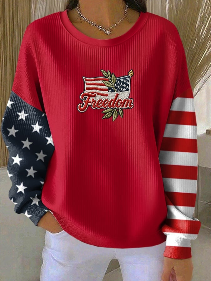 Red Freedom Charlie Kirk Merch Sweatshirt Women's Red Day Memorial October 14 Liberty Wear