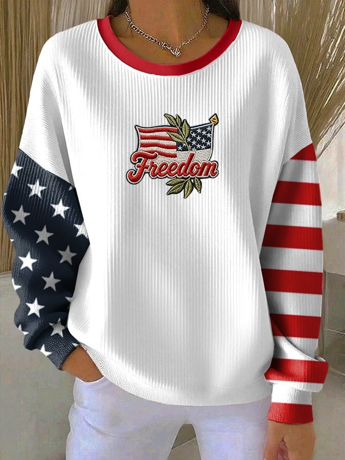 Red Freedom Charlie Kirk Merch Sweatshirt Women's Red Day Memorial October 14 Liberty Wear - Image 2