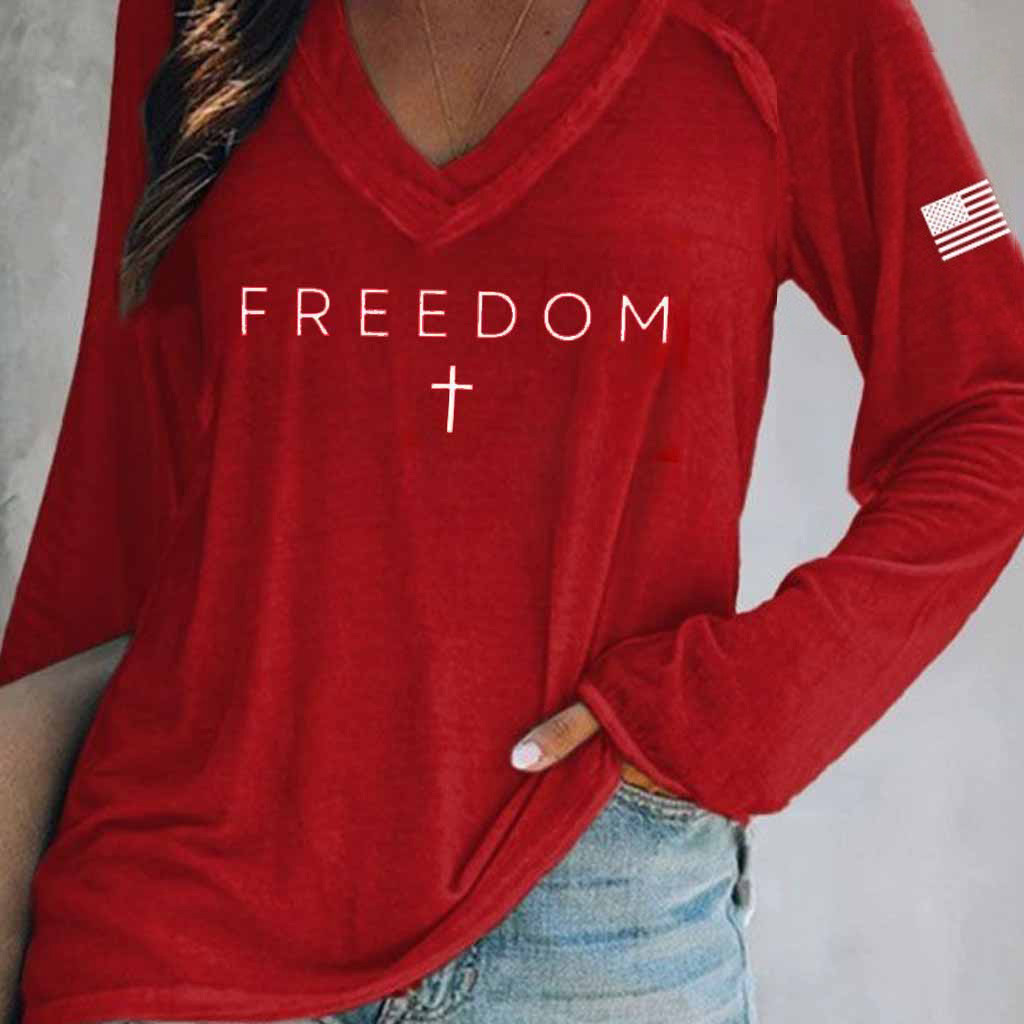 Red Freedom Charlie Kirk Shirt Cross Faith Turning Point USA Wear Red On October 14 Day - Image 6