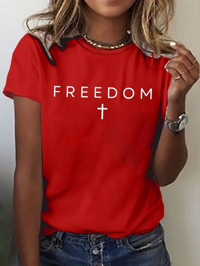 Red Freedom Charlie Kirk Shirt Cross Faith Turning Point USA Wear Red On October 14 Day