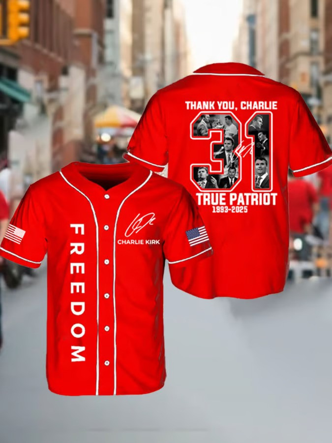 Red Freedom Charlie Kirk Shirt Thank You 31 A True Patriot Wear Red On October 14 - Image 3