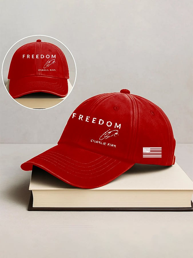 Red Freedom Charlie Kirk Signed Hoodie Women's Wear Red On October 14 Birthday Tribute - Image 7