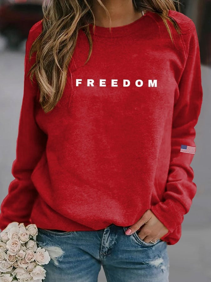 Red Freedom Charlie Kirk Women's Sweatshirt Honor Tribute To Charlie Kirk Clothing For Sale