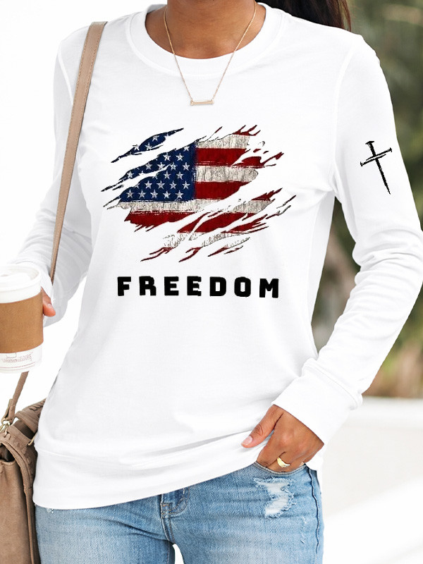 Red Freedom RIP Charlie Kirk Sweatshirt Women's American Flag Faith Memorial Merch Clothing