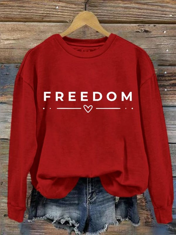 Red Freedom RIP Charlie Kirk Sweatshirt Women's Wear Red For Charlie Kirk Day Clothing