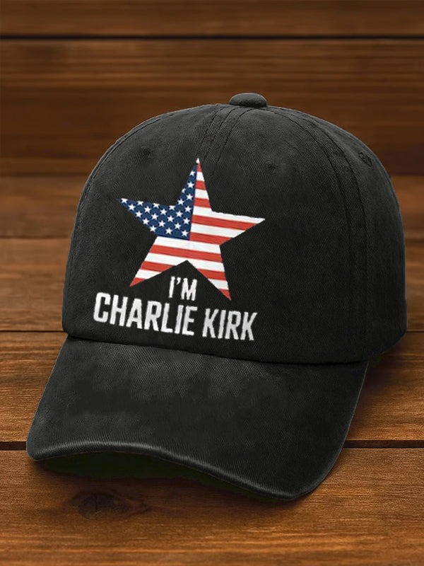 Red I Am Charlie Kirk Hat Memorial Merch Wear Red For Charlie Kirk Day On October 14 Cap - Image 2