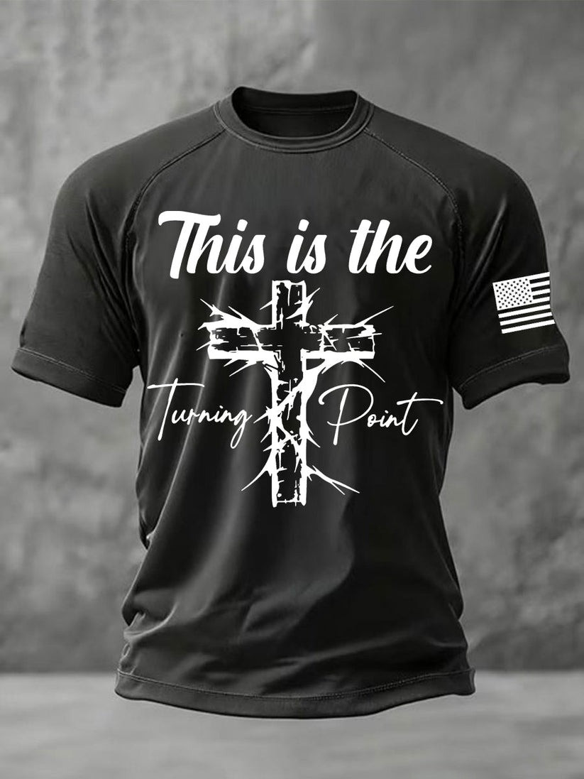 Red RIP Charlie Kirk Day Shirt This Is The Turning Point USA Faith Cross TPUSA Merch - Image 2