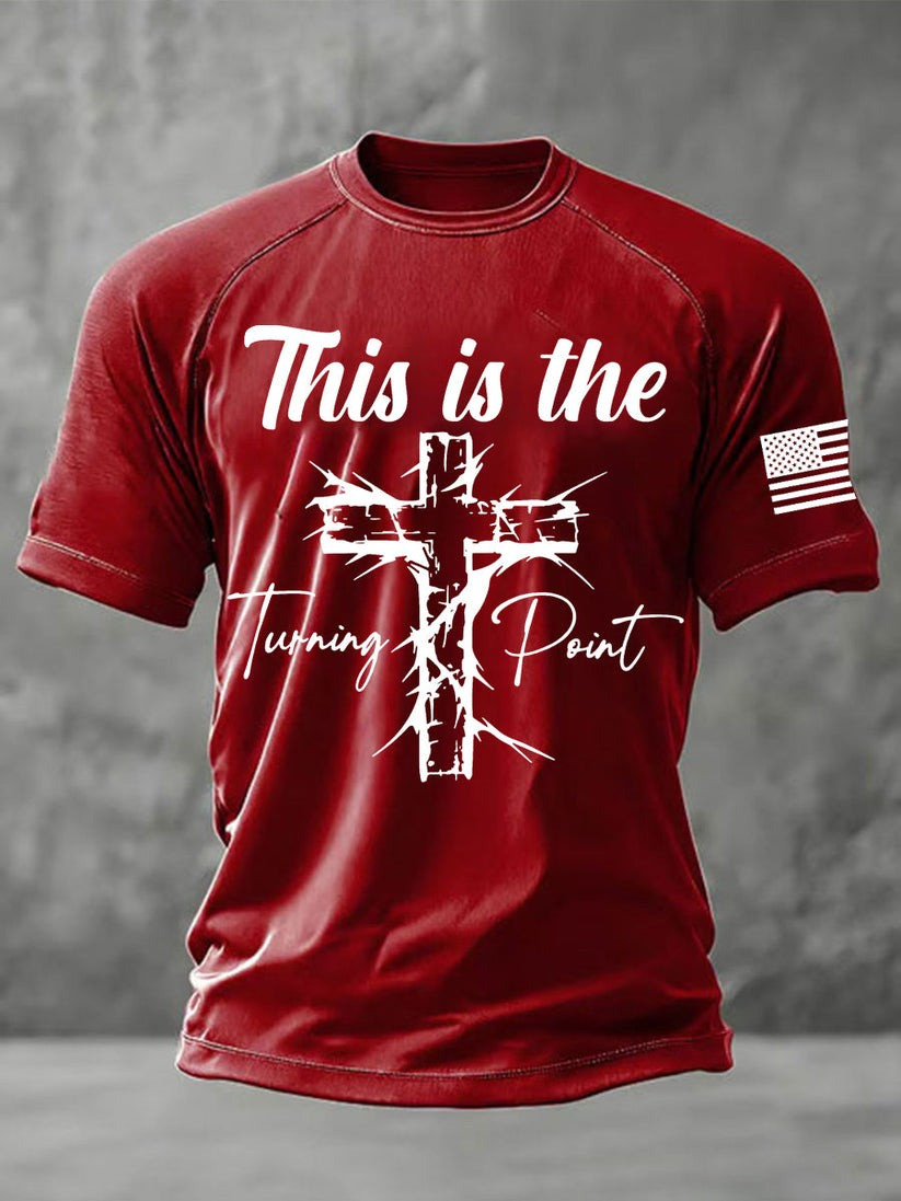 Red RIP Charlie Kirk Day Shirt This Is The Turning Point USA Faith Cross TPUSA Merch