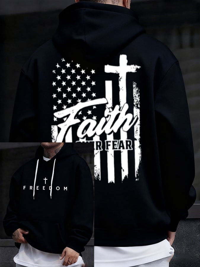Red RIP Charlie Kirk Freedom Hoodie Faith Over Fear Memorial Clothing October 14 Day Merch - Image 2