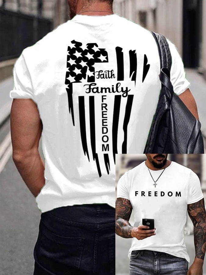 Red RIP Charlie Kirk Freedom Tee Shirt Faith Family American Flag Wear Red Day 2025 Apparel - Image 2