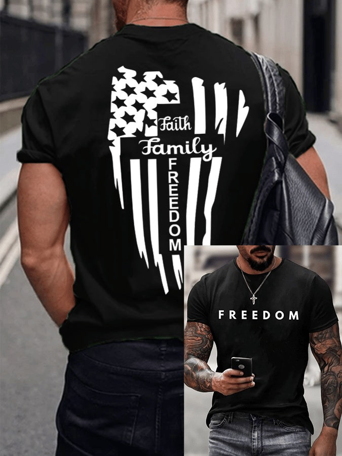 Red RIP Charlie Kirk Freedom Tee Shirt Faith Family American Flag Wear Red Day 2025 Apparel