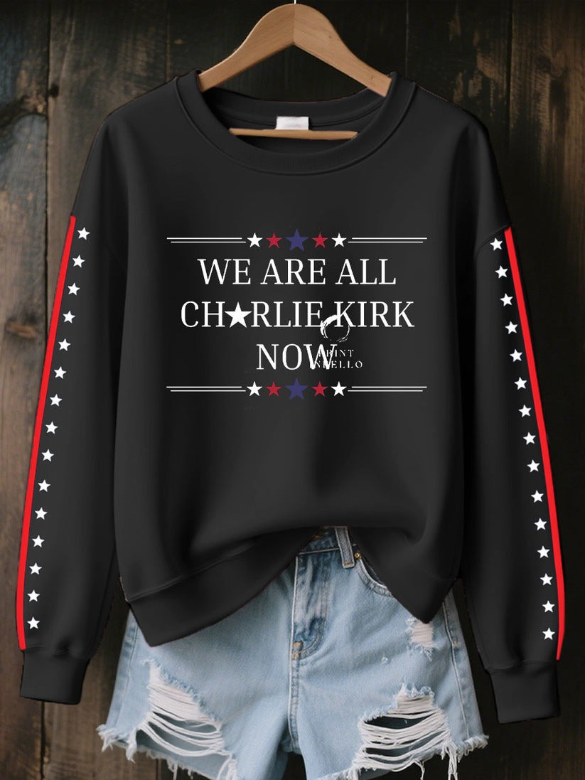 Red We Are All Charlie Kirk Now Sweatshirt Wear Red For Charlie Kirk Day Support C'lothing (up red def) - Image 2