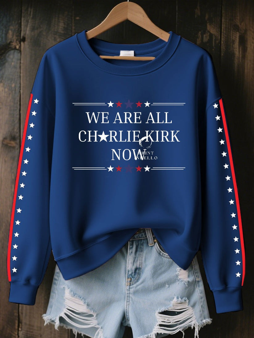 Red We Are All Charlie Kirk Now Sweatshirt Wear Red For Charlie Kirk Day Support C'lothing (up red def) - Image 3